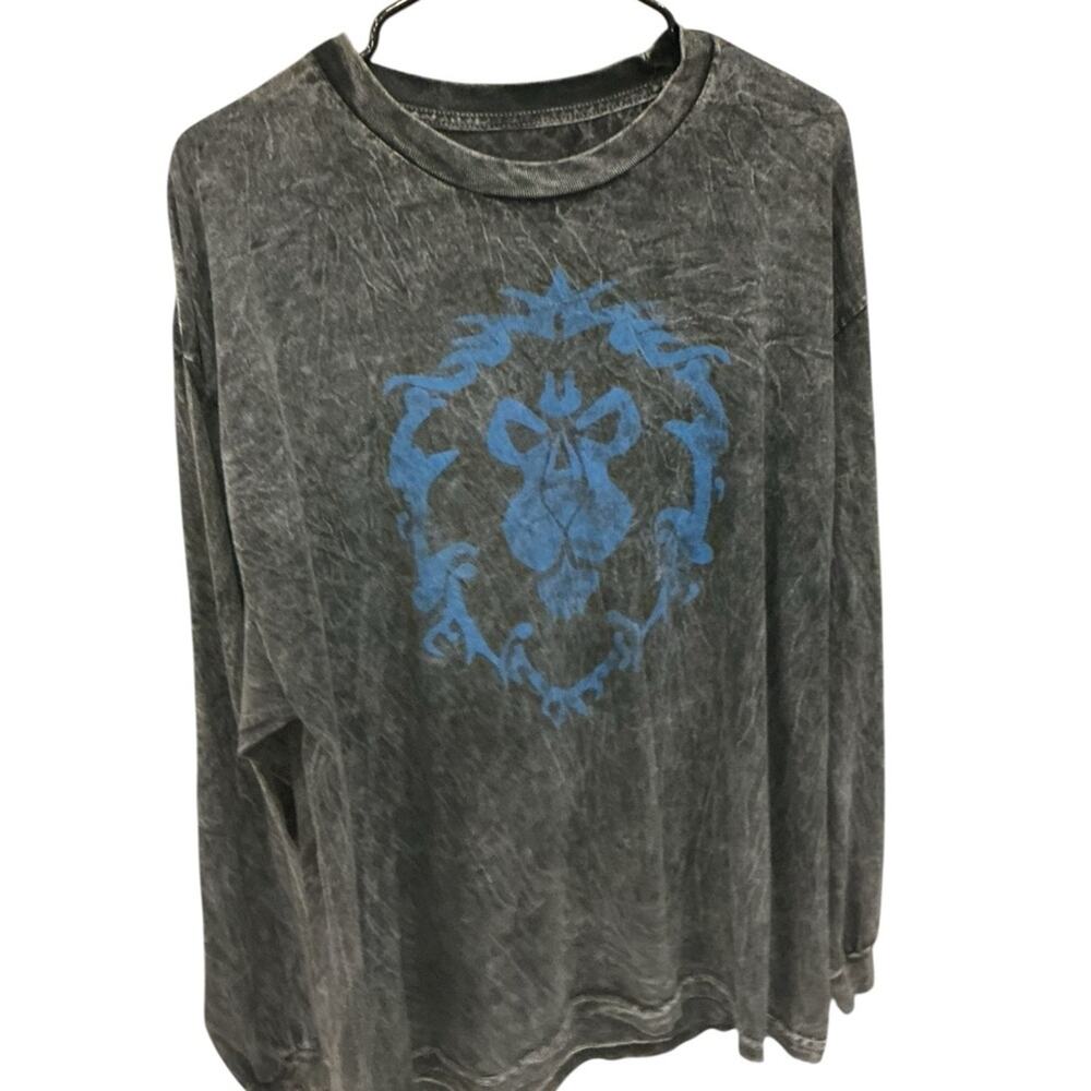 Russ Charcoal Long Sleeve with Blue Graphic